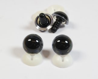 Pack of 2 Pairs - 18mm CLEAR Transparent Eyes with Plastic Backs