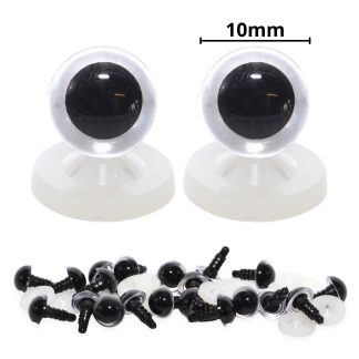 10mm Transparent Clear Eyes with Plastic Backs