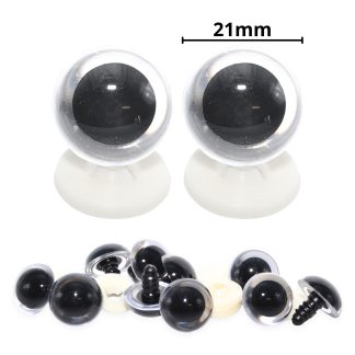 21mm Transparent Clear Eyes with Plastic Backs