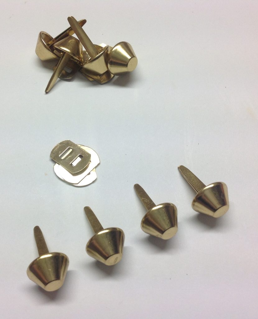 Pack of 8 GOLD 18mm Flat Bottom Bag or Purse Feet with Backs