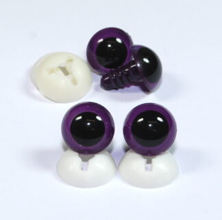 Pack of 2 Pairs - 15mm Purple Dome Eyes with Plastic Backs