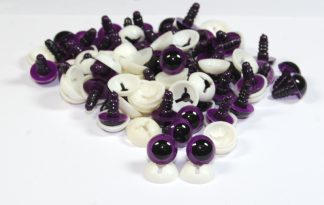 Pack of 25 Pairs - 15mm Purple Dome Eyes with Plastic Backs