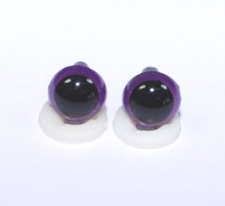 Pack of 1 Pair - 8mm Purple Dome Eyes with Plastic Backs