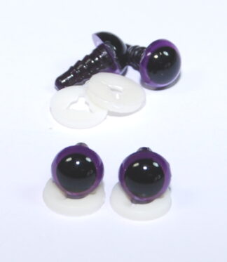 Pack of 2 Pairs - 8mm Purple Dome Eyes with Plastic Backs