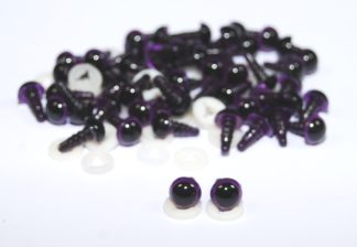 Pack of 50 Pairs - 8mm Purple Dome Eyes with Plastic Backs