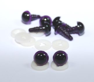 Pack of 4 Pairs - 8mm Purple Dome Eyes with Plastic Backs