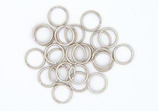 Pack of 25 - SILVER - 15mm Round Silver Colour - Double Loop Split Ring for Keyrings