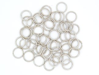 Pack of 50 - SILVER - 15mm Round Silver Colour - Double Loop Split Ring for Keyrings