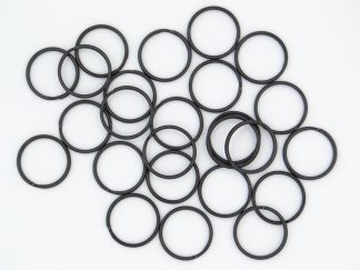 Pack of 25 - BLACK - 25mm Round - Double Loop Split Ring for Keyrings