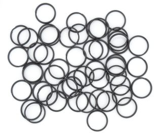 Pack of 100 - BLACK - 25mm Round - Double Loop Split Ring for Keyrings