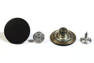 17mm Plain Black Jean Buttons - Hammer On Studs & Pins