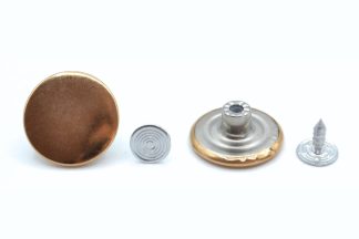 17mm Plain Gold Jean Buttons - Hammer On Studs & Pins