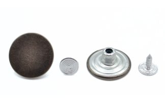 17mm Plain Gun Metal Jean Buttons - Hammer On Studs & Pins