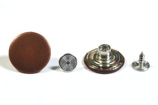 17mm Plain Red Copper Jean Buttons - Hammer On Studs & Pins