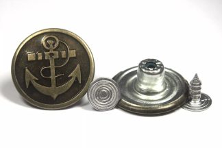 20mm Anchor Bronze Jean Buttons - Hammer On Studs & Pins