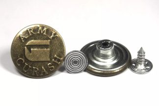 20mm Army Curash Bronze Jean Buttons - Hammer On Studs & Pins