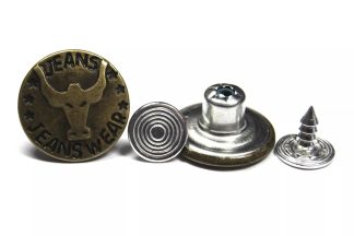 17mm Buffalo Bronze Jean Buttons - Hammer On Studs & Pins