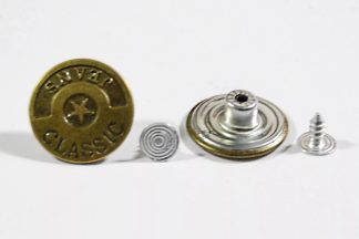 20mm Classic Jeans Bronze Jean Buttons - Hammer On Studs & Pins