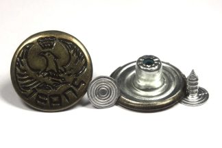 20mm Eagle Jeans Bronze Jean Buttons - Hammer On Studs & Pins