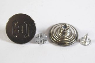 20mm Hi Tec Gun Metal Jean Buttons - Hammer On Studs & Pins
