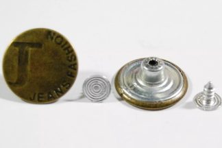 20mm Jean Fashion Bronze Jean Buttons - Hammer On Studs & Pins