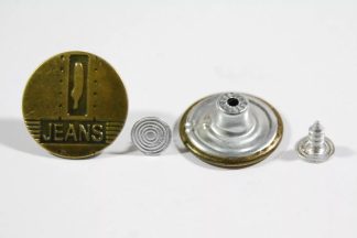 20mm Jean Feather Bronze Jean Buttons - Hammer On Studs & Pins