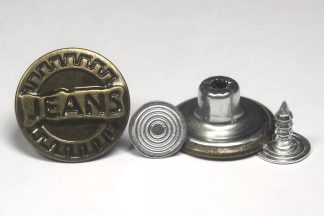 17mm Jeans Cog Bronze Jean Buttons - Hammer On Studs & Pins