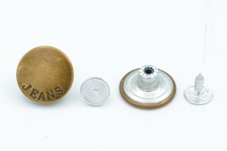 17mm Jeans Plain Bronze Jean Buttons - Hammer On Studs & Pins