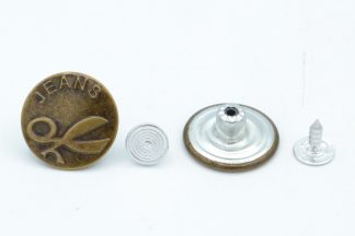 20mm Jeans Scissors Bronze Jean Buttons - Hammer On Studs & Pins