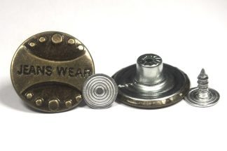 17mm Jeans Wear 2 Bronze Jean Buttons - Hammer On Studs & Pins