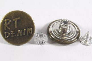20mm RT Denim Bronze Jean Buttons - Hammer On Studs & Pins
