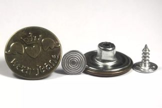 20mm Wear Jeans Bronze Jean Buttons - Hammer On Studs & Pins