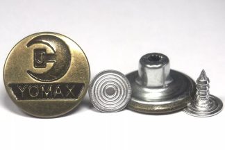 17mm Yomax Bronze Jean Buttons - Hammer On Studs & Pins
