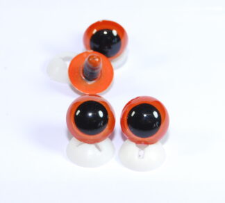Pack of 2 Pairs - 18mm Orange Glass Like Eyes with Plastic Backs