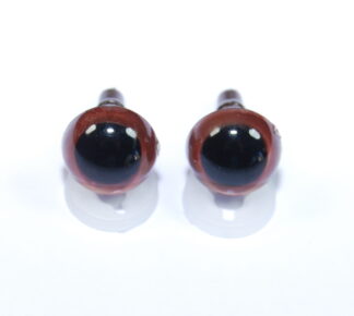 Pack of 1 Pair - 8mm Brown Eyes with Plastic Backs