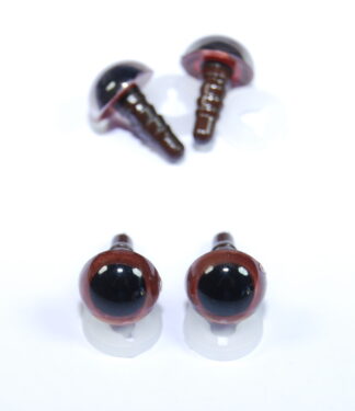 Pack of 2 Pairs - 8mm Brown Eyes with Plastic Backs
