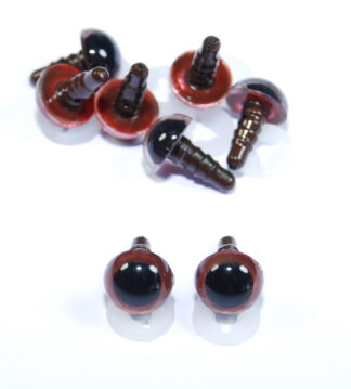 Pack of 4 Pairs - 8mm Brown Eyes with Plastic Backs
