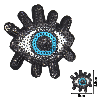 Evil Eye 01 (SEQ001) - Sequin Embroidered Patches