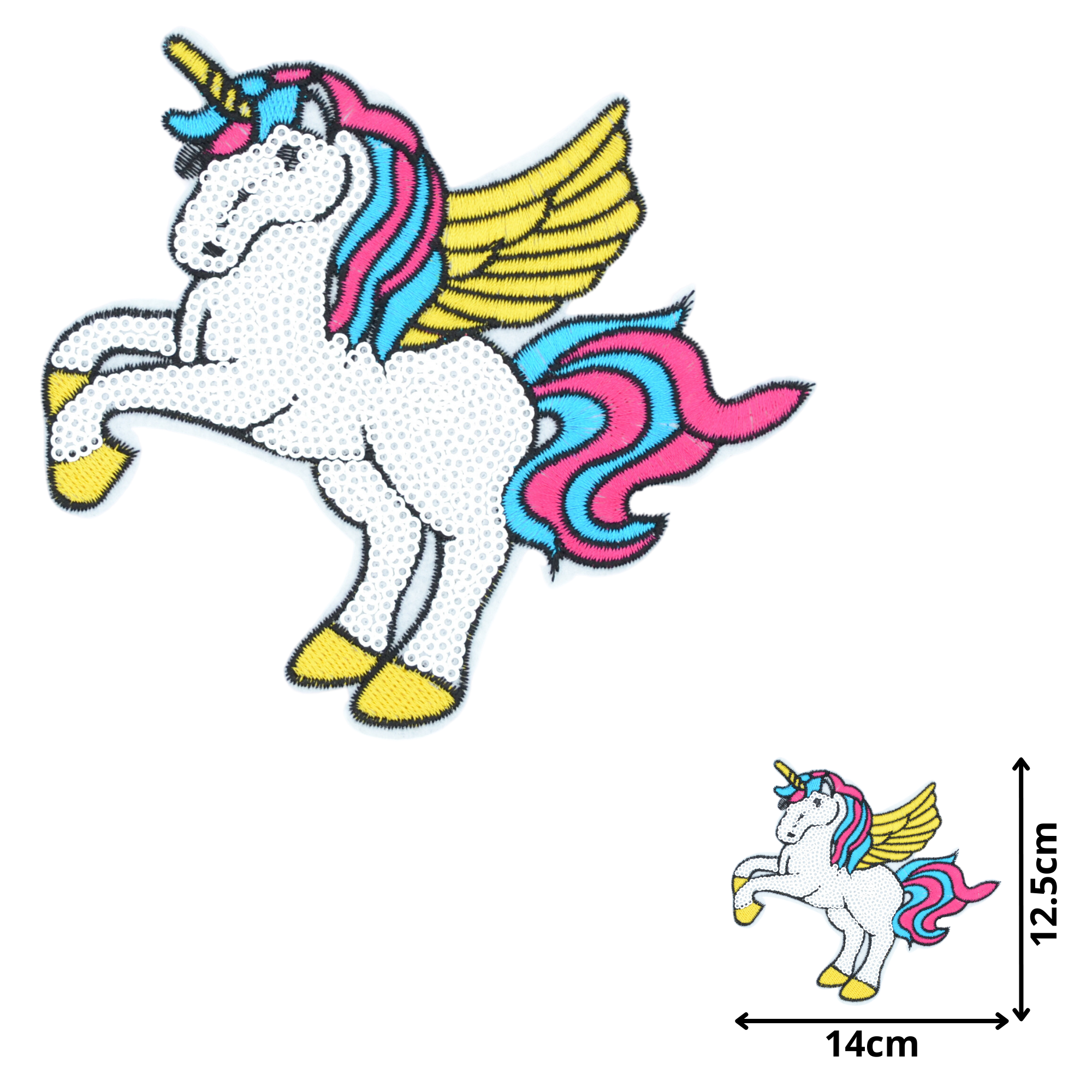 Unicorn 02 (SEQ020) - Sequin Embroidered Patches