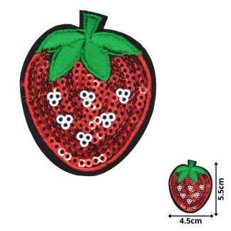 Strawberry 2 (SEQ072) - Sequin Embroidered Patches