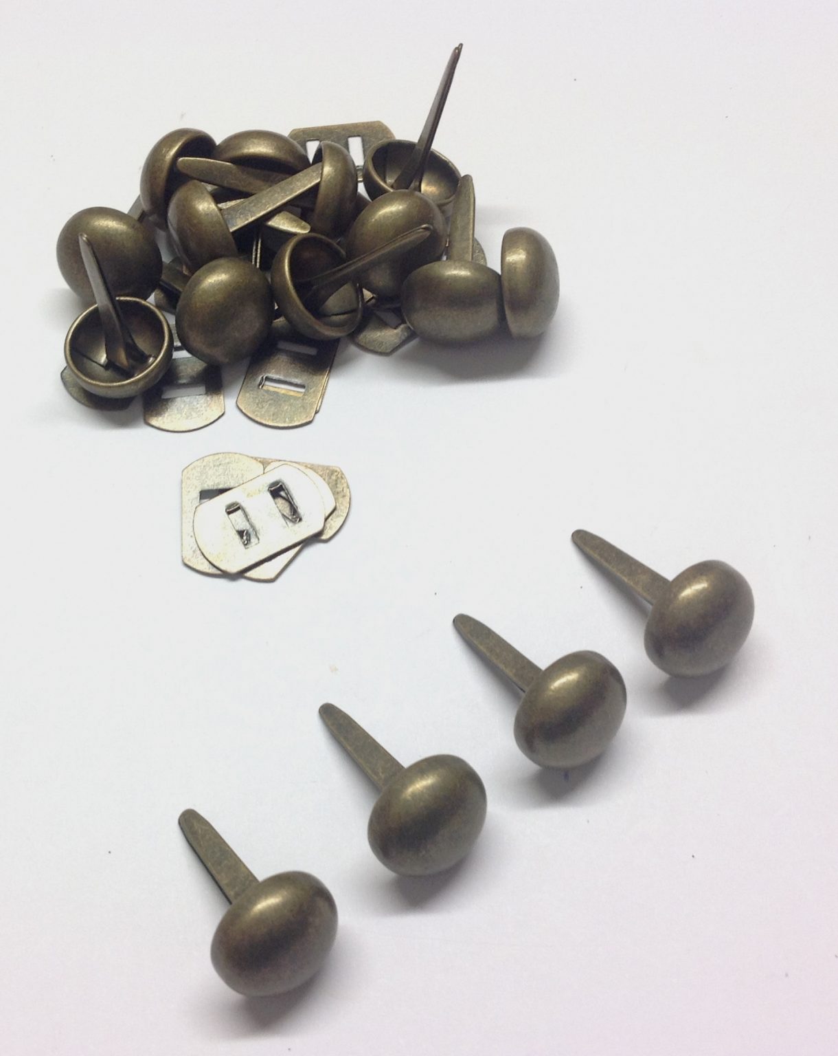 Pack of 16 Antique Brass 10mm Round Bottom Bag or Purse Feet with