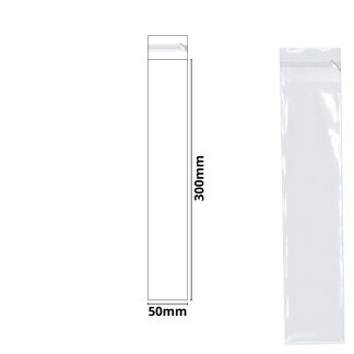 50mm x 300mm Clear Cello Display Bags Self Seal
