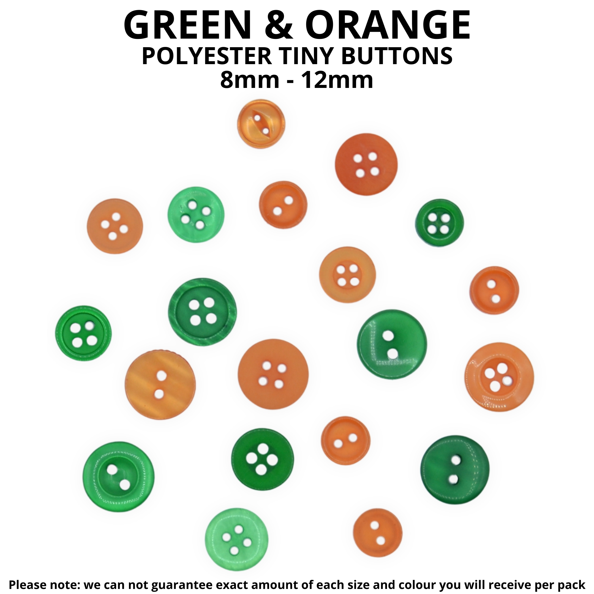 Tiny Green & Orange Buttons - Mixed Small Sizes - Image 2