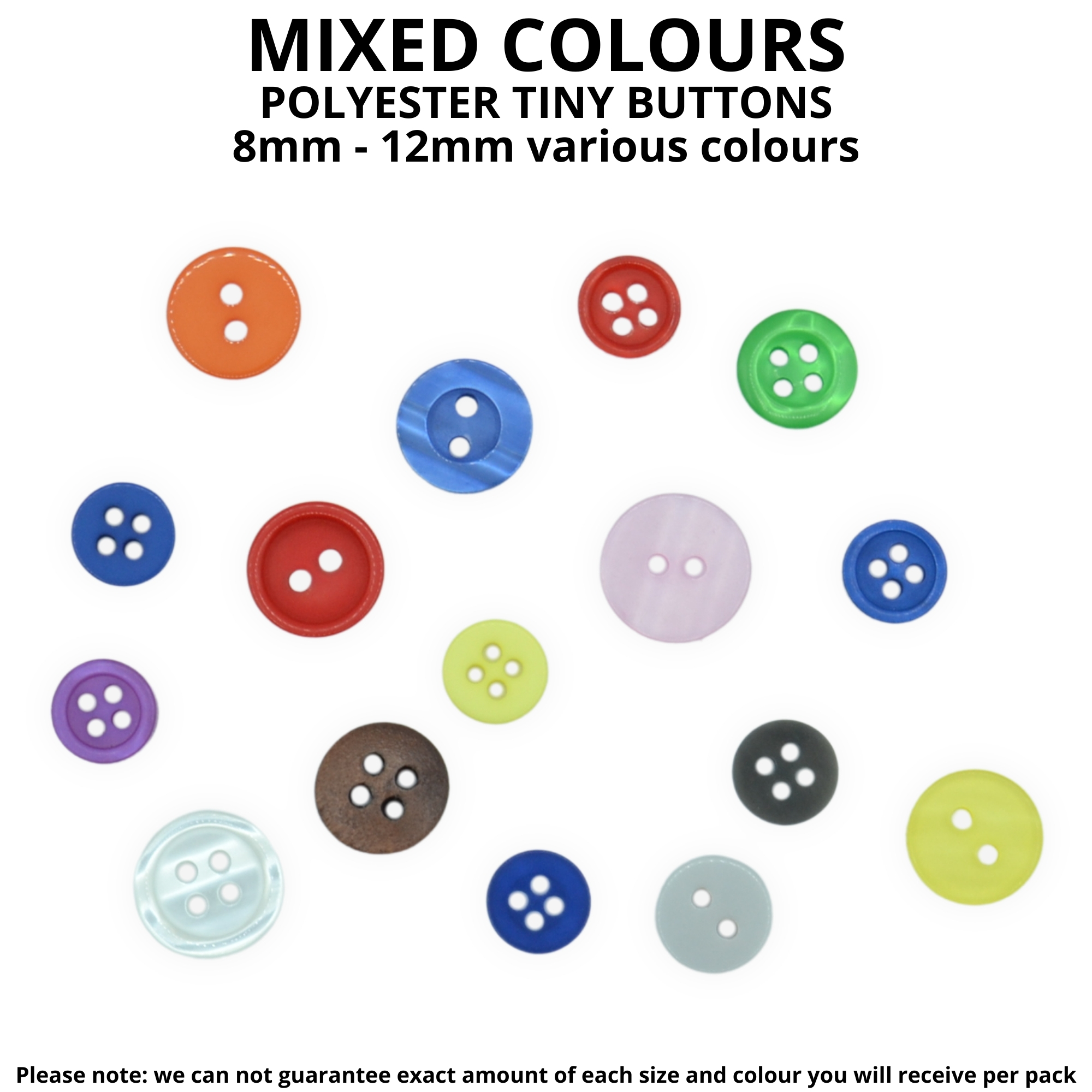 Tiny Mixed Colours Buttons - Mixed Small Sizes - Image 2