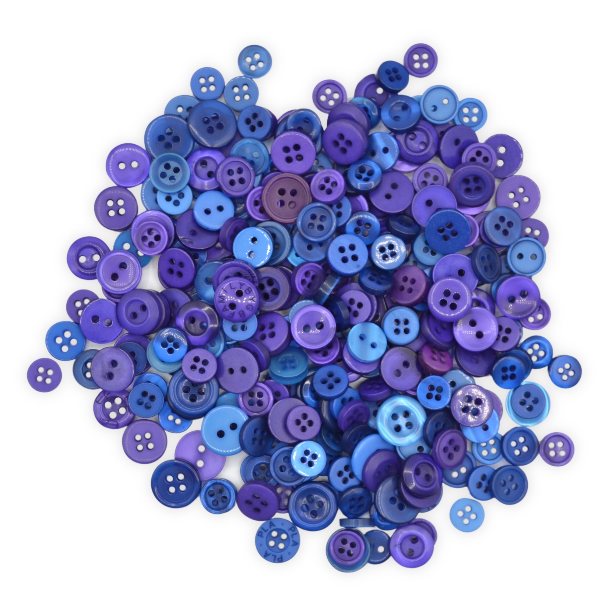 Tiny Purple & Blue Buttons - Mixed Small Sizes