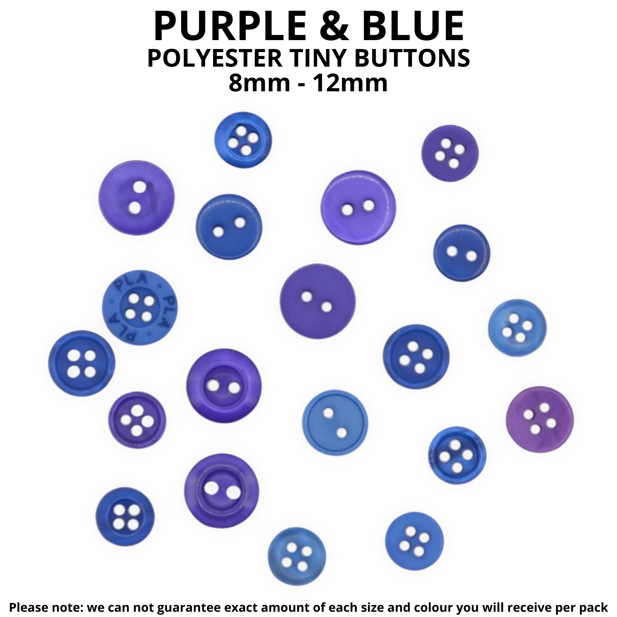 Tiny Purple & Blue Buttons - Mixed Small Sizes - Image 2