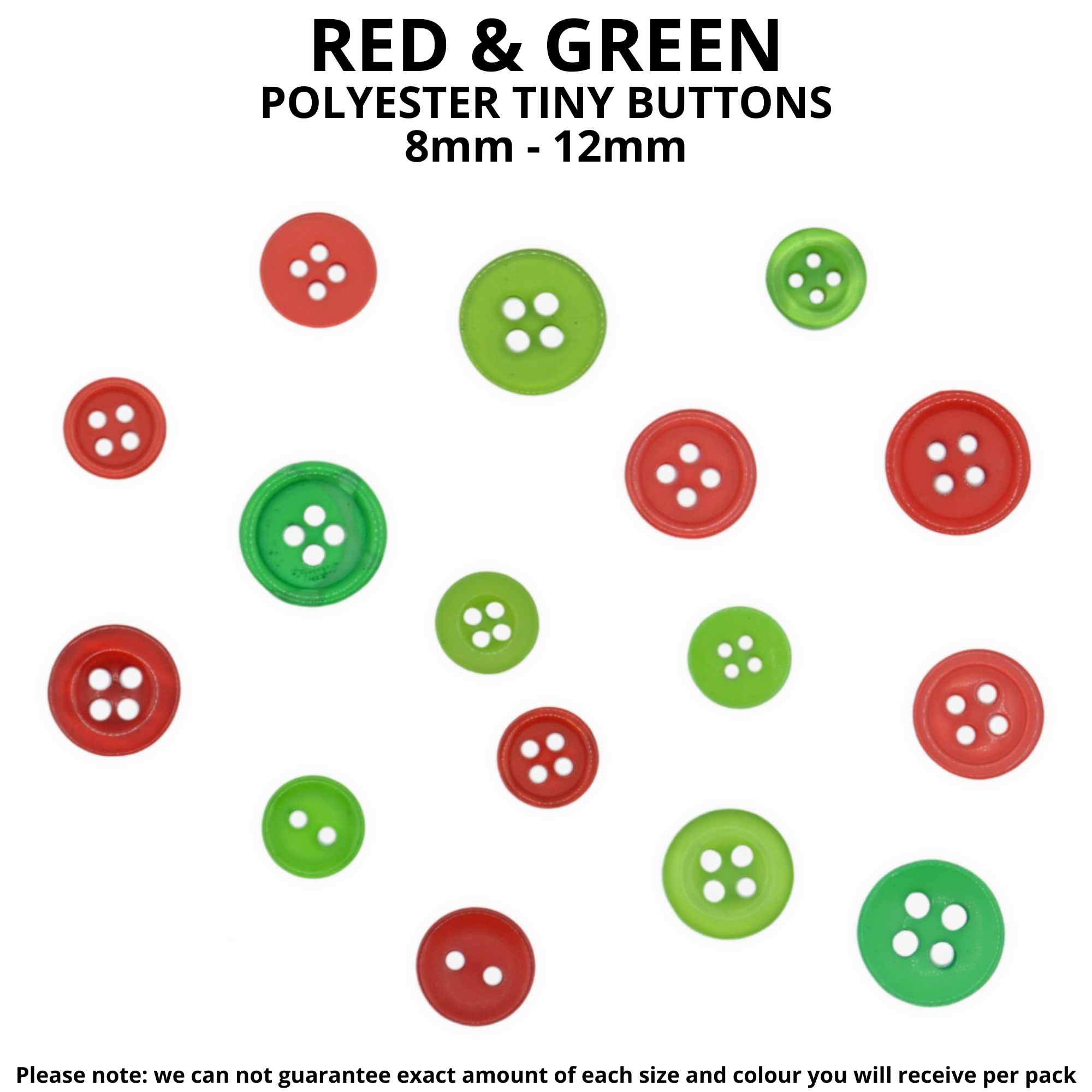 Tiny Red & Green Buttons - Mixed Small Sizes - Image 2