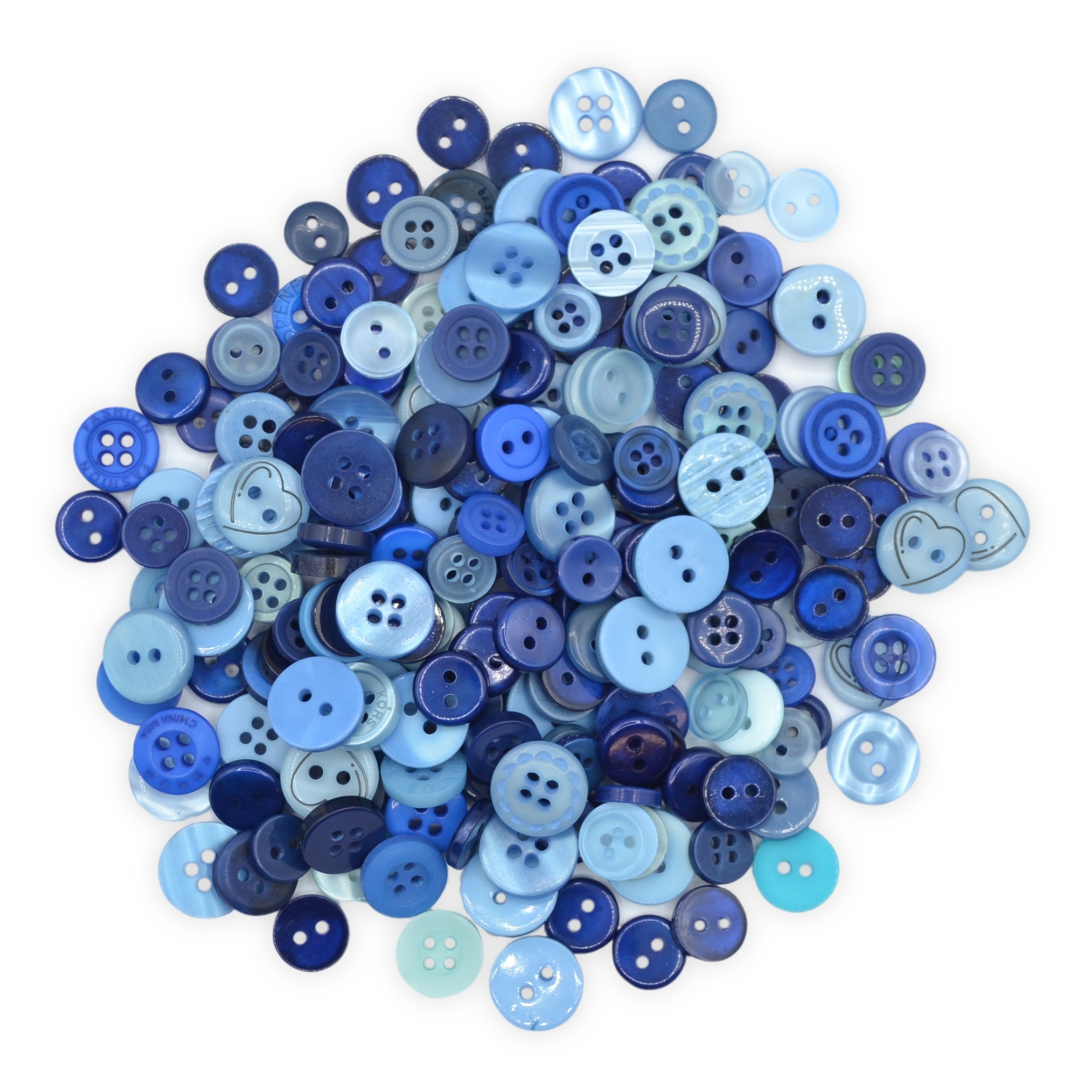 Tiny Shades of Blue Buttons - Mixed Small Sizes