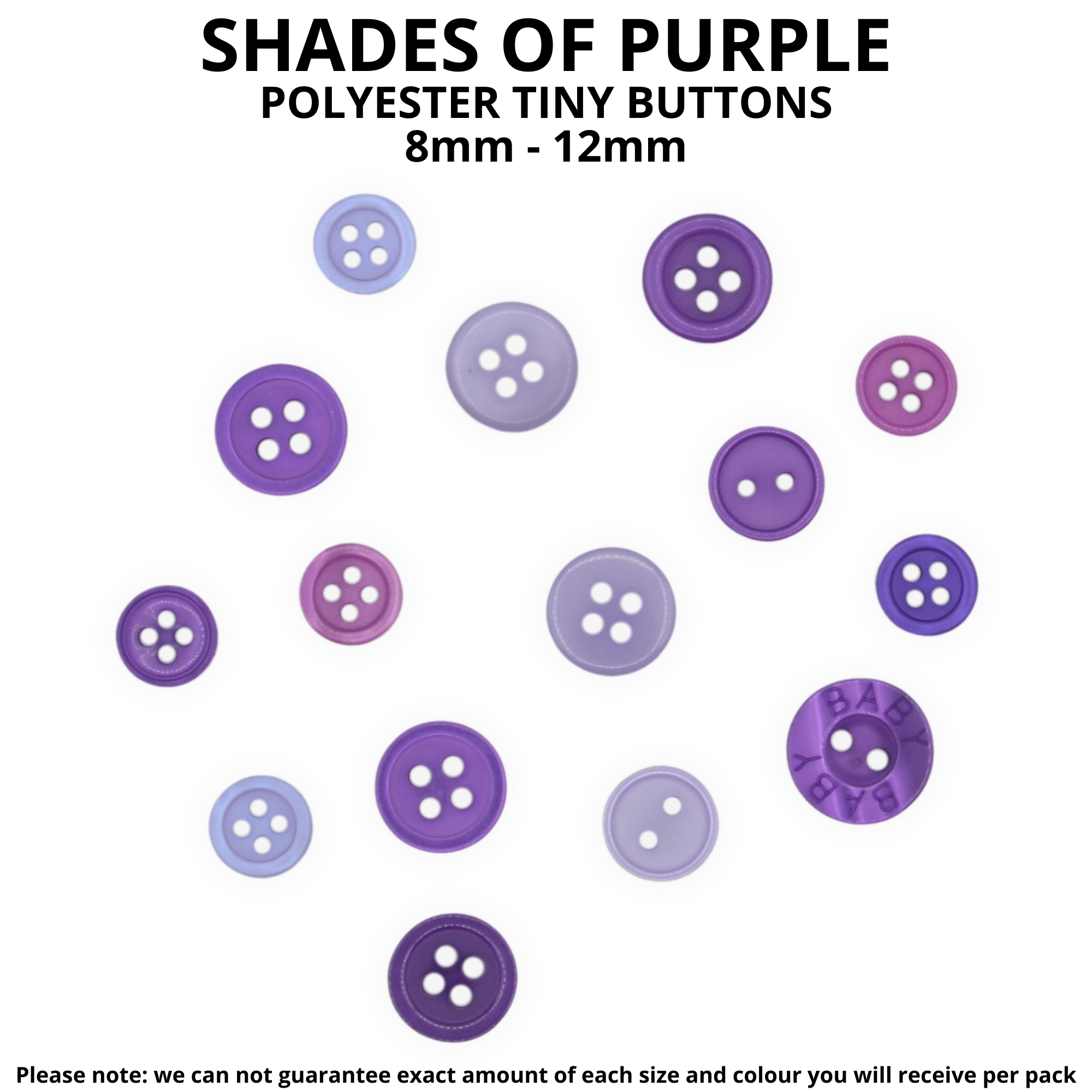 Tiny Shades of Purple Buttons - Mixed Small Sizes - Image 2