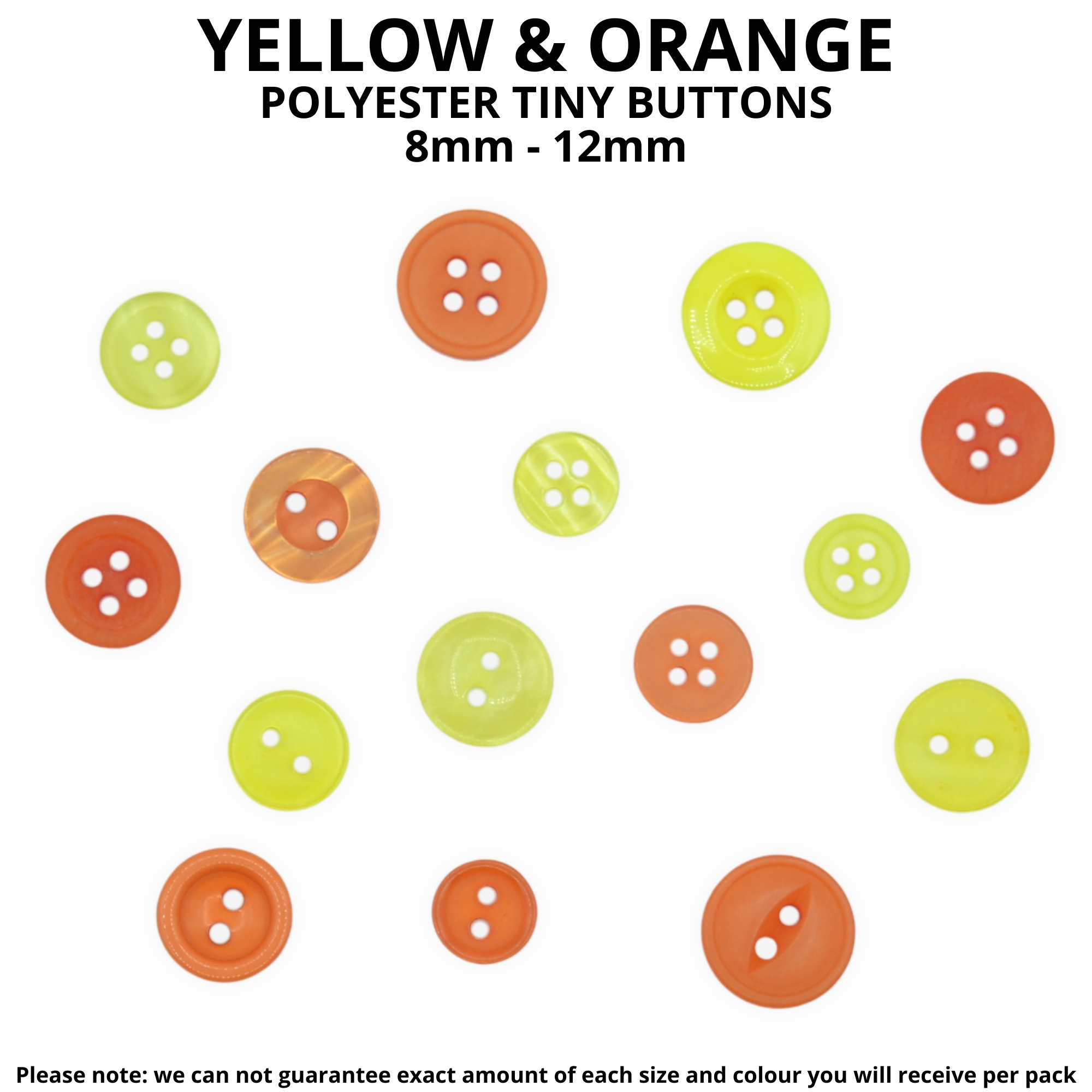Tiny Yellow & Orange Buttons - Mixed Small Sizes - Image 2